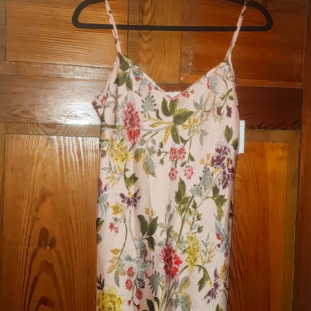 Cinq a Sept Salmon Floral Spaghetti Strap Slip Size 6